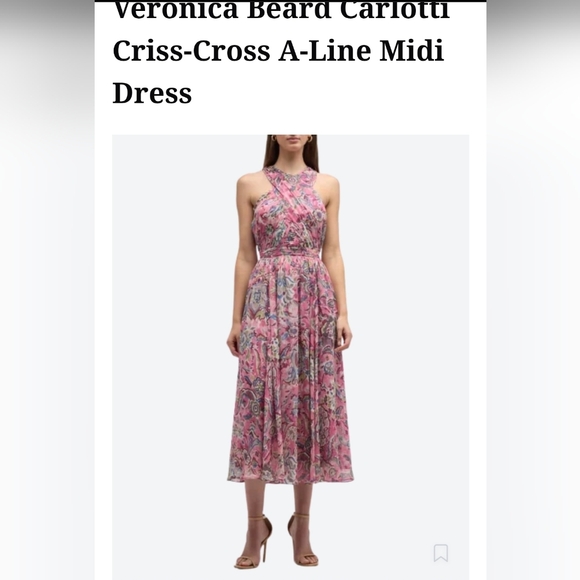 Veronica Beard Dresses & Skirts - Veronica Beard Pink Floral Criss-Cross Midi Dress